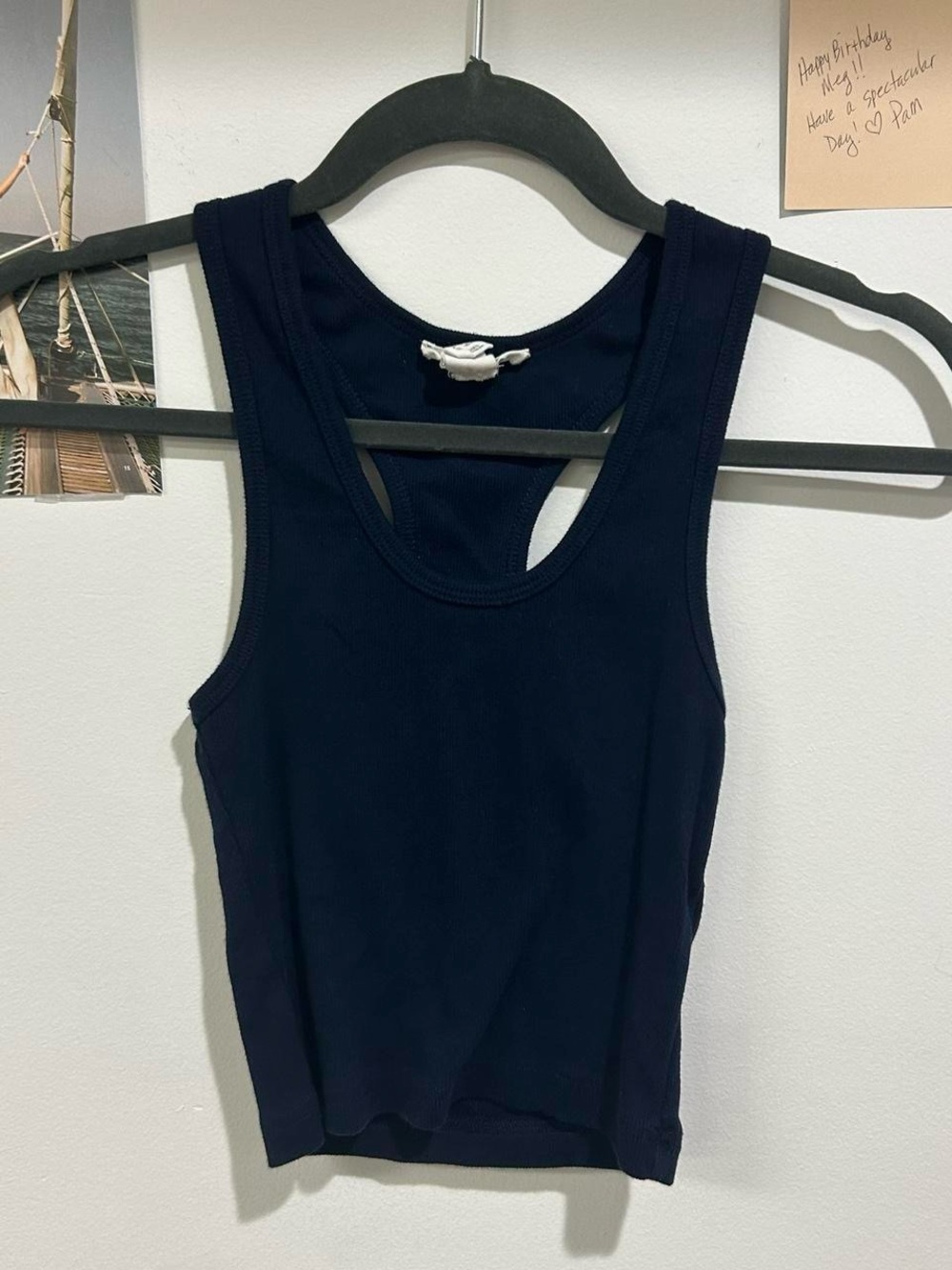 Forever 21 Navy Ribbed Racerback Tank - Women